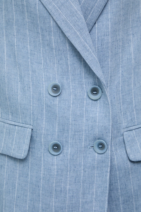 Answear.LAB marynarka dwurzędowa damska z dodatkiem lnu m.08611.hak niebieski