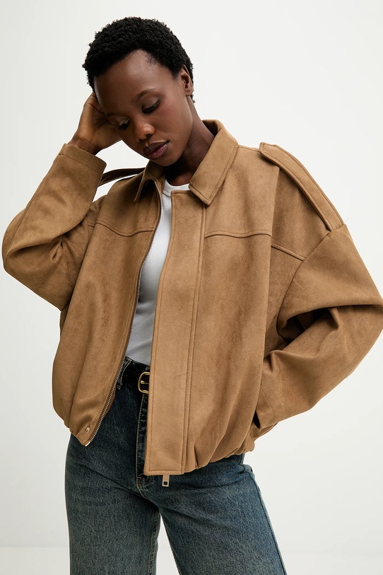 Answear.LAB kurtka bez kaptura brązowy 8788.FLK