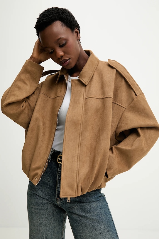 Answear.LAB kurtka bez kaptura brązowy 8788.FLK