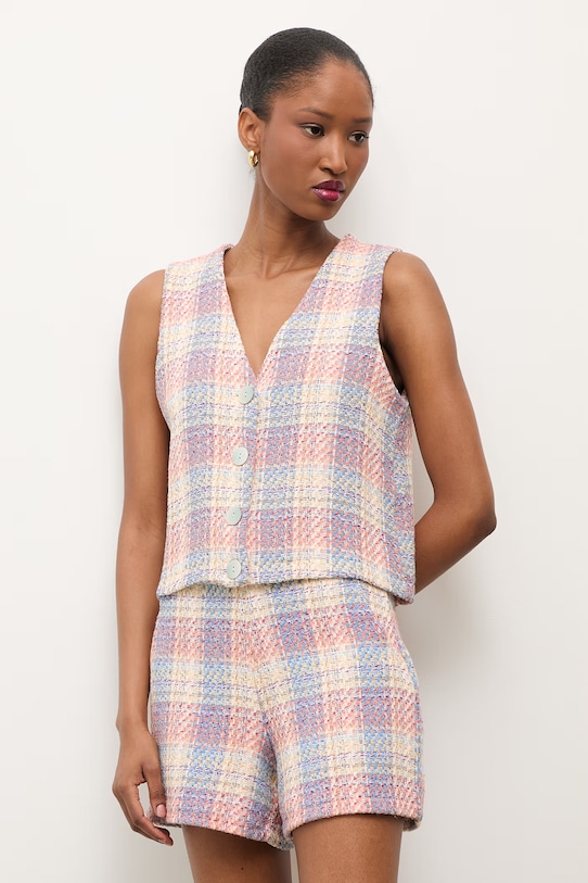 Answear.LAB kamizelka jednorzędowa damska różowy WS26-MKD010