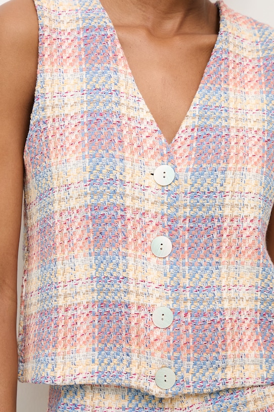 Answear.LAB kamizelka jednorzędowa damska WS26-MKD010 różowy