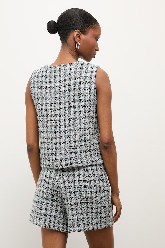 Odzież Answear.LAB kamizelka jednorzędowa damska WS26-MKD010 niebieski