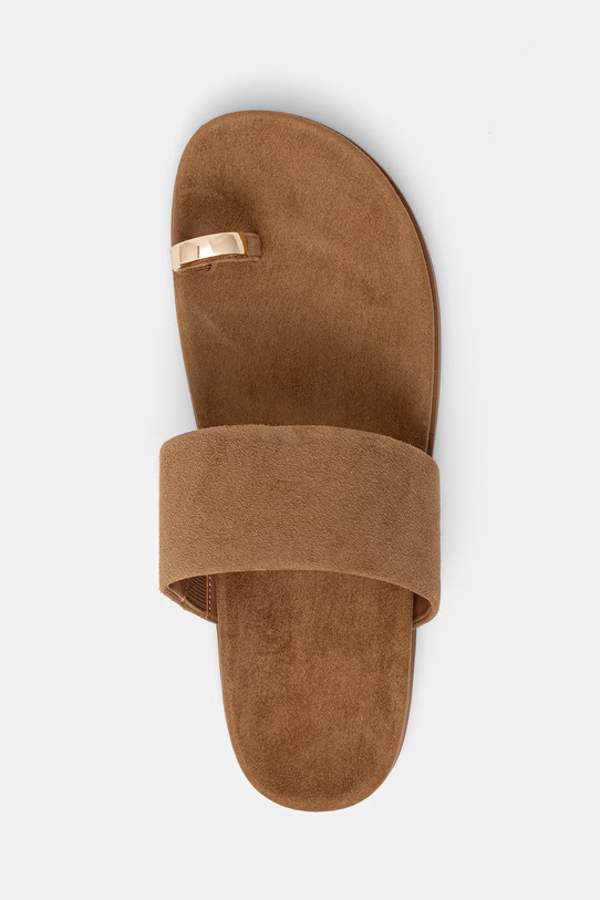 Answear.LAB klapki zamszowe brązowy SH-L24088-1969A.hak