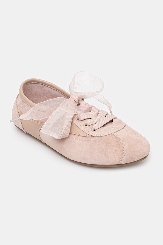 Παπούτσια Σουέτ sneakers Answear.LAB POWDER NUDE ZARA.hak μπεζ