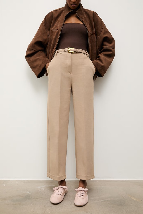 Answear.LAB sneakers din piele întoarsă POWDER ROSE powernude.hak