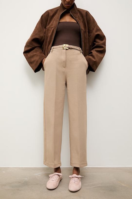 Answear.LAB sneakers din piele întoarsă POWDER ROSE powernude.hak