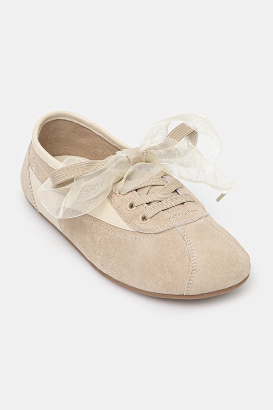 Παπούτσια Σουέτ sneakers Answear.LAB POWDER ROSE ZARA.hak μπεζ