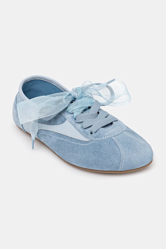 Încălțăminte Answear.LAB sneakers din piele întoarsă POWDER NUDE ZARA.hak albastru