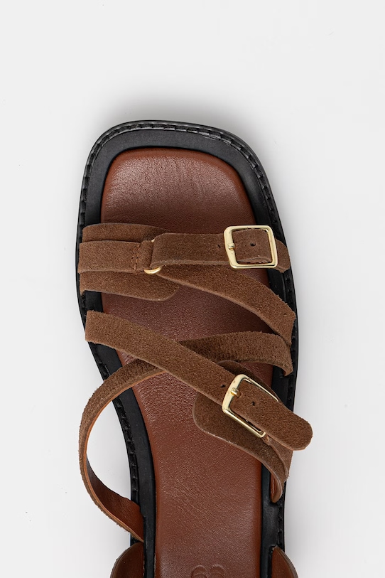 Answear.LAB sandały damskie zamszowe WS26-OBD011 brązowy