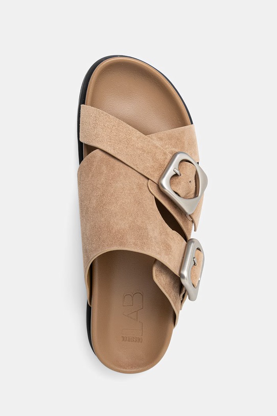 Answear.LAB klapki zamszowe beżowy LT68-Y1.cjk