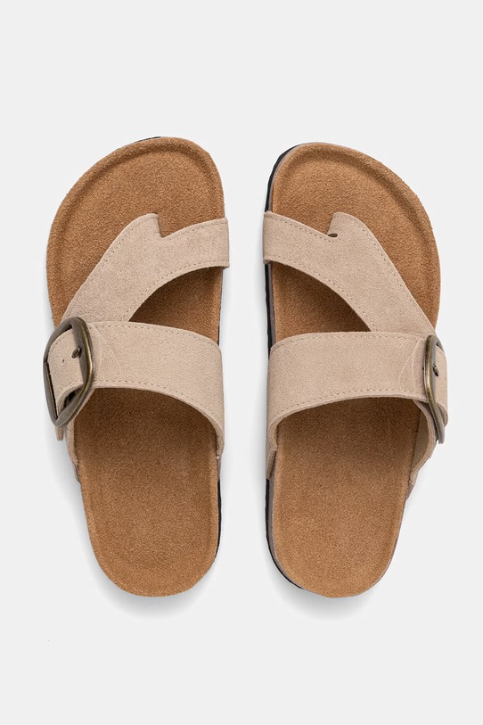 Answear.LAB σαγιονάρες γυναικείες σουέτ καφέ TX-113.cjk