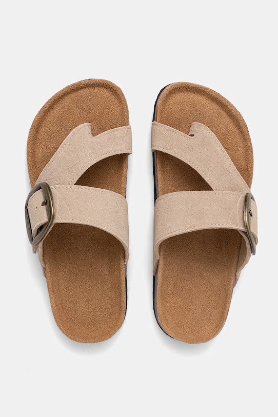 Answear.LAB σαγιονάρες γυναικείες σουέτ καφέ TX-113.cjk