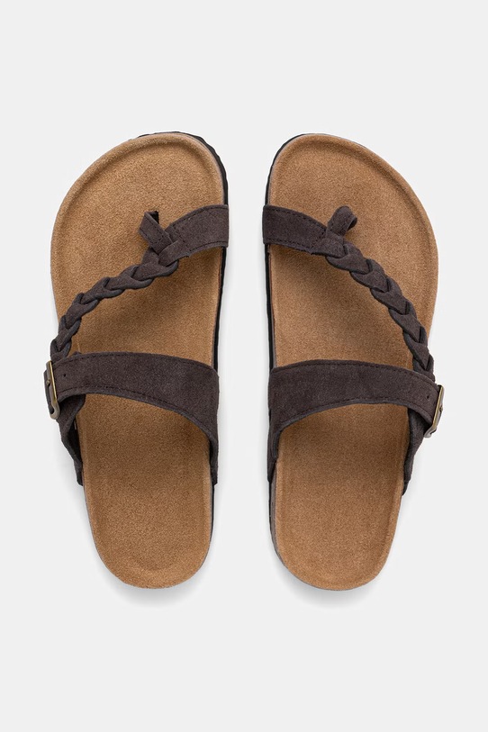 Answear.LAB japonki damskie zamszowe brązowy WS26-OBD041