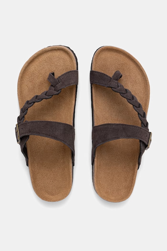 Answear.LAB japonki damskie zamszowe brązowy WS26-OBD041