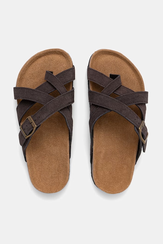 Answear.LAB japonki damskie zamszowe brązowy WS26-OBD042