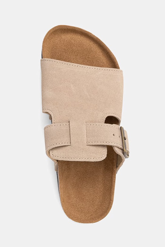 Answear.LAB klapki damskie zamszowe beżowy WS26-OBD043