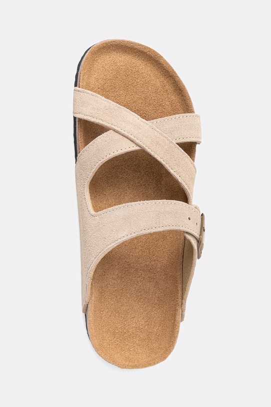 Answear.LAB klapki damskie zamszowe beżowy WS26-OBD044