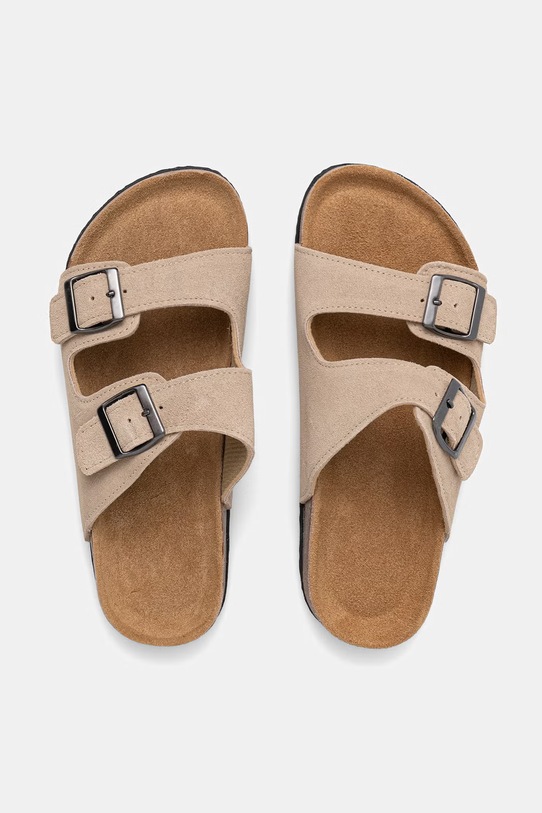 Answear.LAB klapki damskie zamszowe beżowy WS26-OBD045