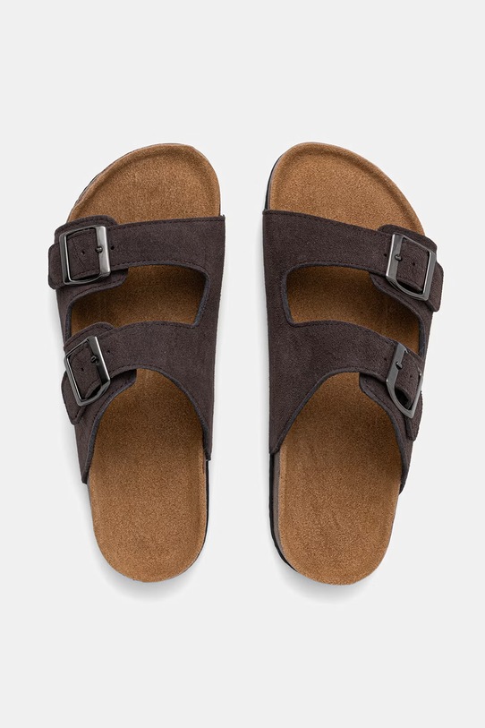 Answear.LAB klapki damskie zamszowe brązowy WS26-OBD045