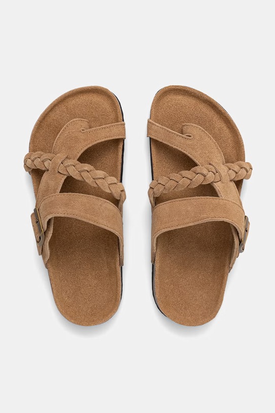 Answear.LAB japonki damskie zamszowe brązowy WS26-OBD046