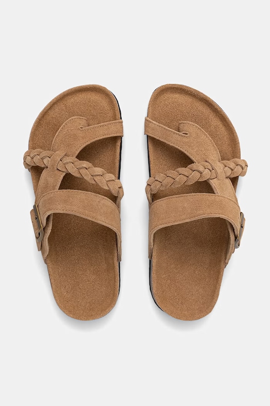 Answear.LAB japonki damskie zamszowe brązowy WS26-OBD046