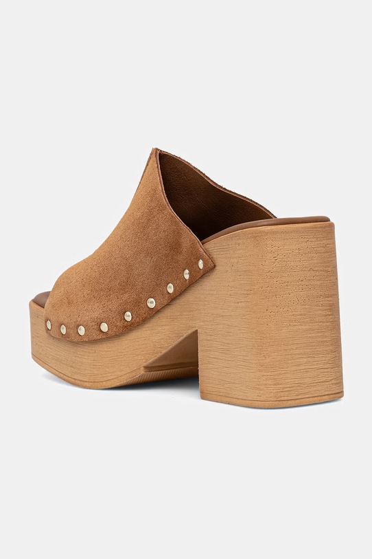 Obuwie Answear.LAB klapki damskie zamszowe WS26-OBD047 brązowy