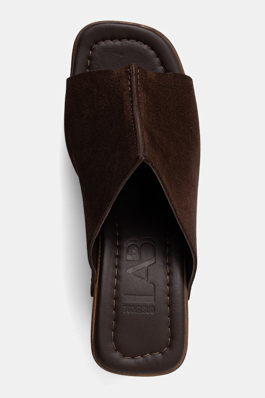 Answear.LAB klapki damskie zamszowe brązowy WS26-OBD047