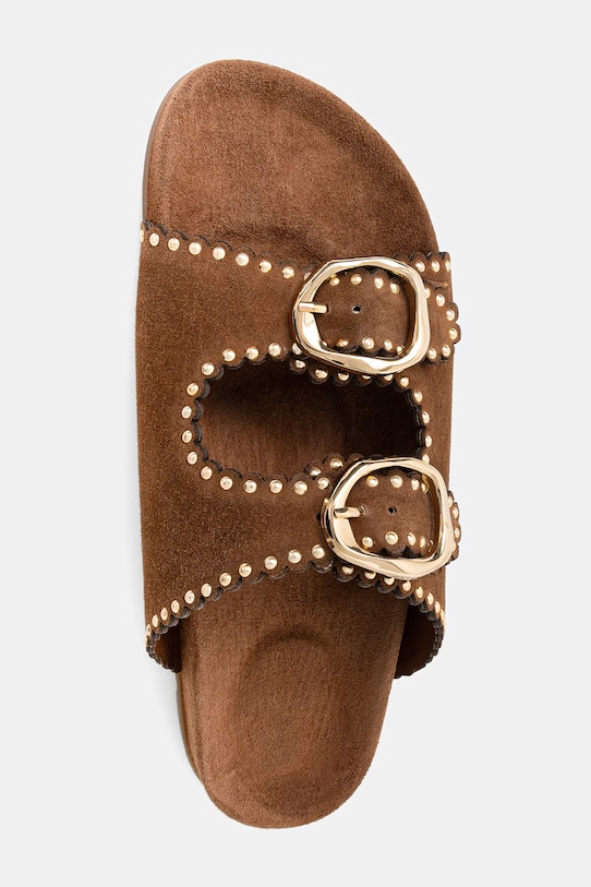 Answear.LAB klapki zamszowe brązowy RSP-11708.ijk