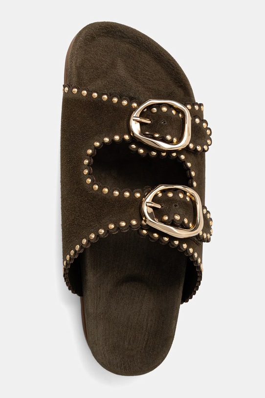 Answear.LAB klapki zamszowe zielony RSP-11708.ijk