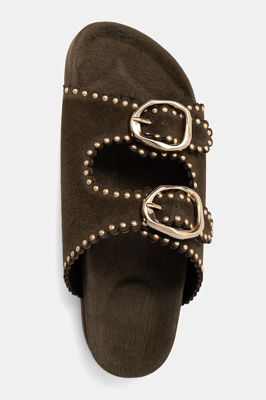 Answear.LAB klapki zamszowe zielony RSP-11708.ijk