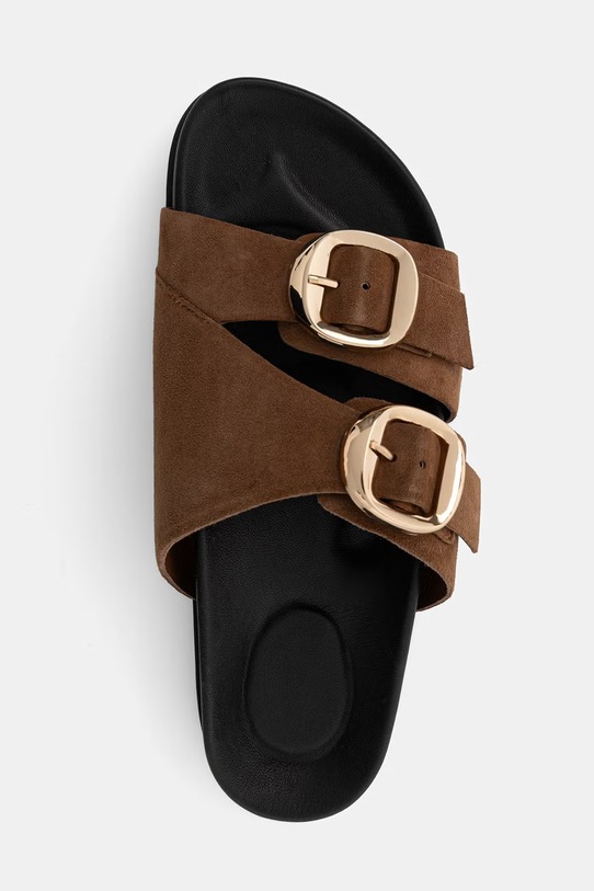 Answear.LAB klapki zamszowe brązowy RSP-11722.ijk