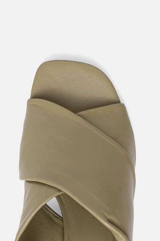 Answear.LAB klapki damskie skórzane zielony WS26-OBD065