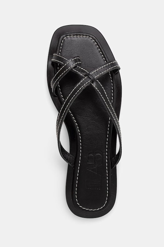 Answear.LAB dámske kožené žabky na plochej podrážke WS26-OBD078 čierna