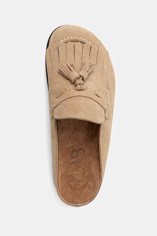 Answear.LAB klapki skórzane beżowy WS26-OBD081