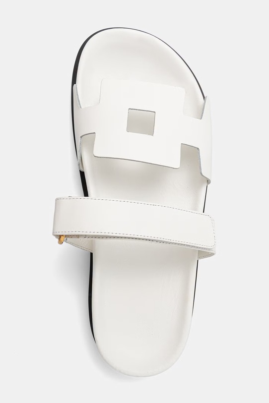 Answear.LAB klapki na płaskim obcasie damskie skórzane biały WS26-OBD084