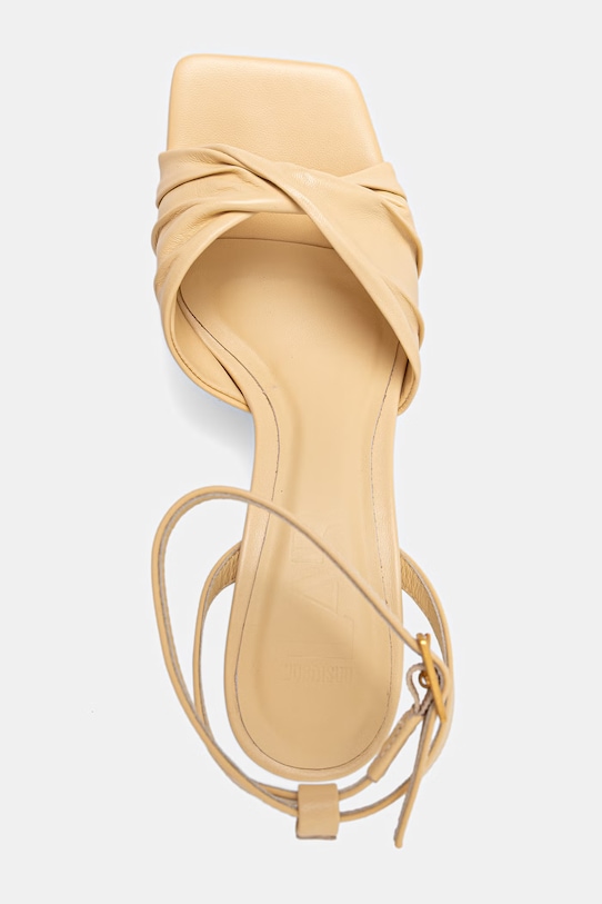 Answear.LAB sandały na szpilce skórzane WS26-OBD086 żółty