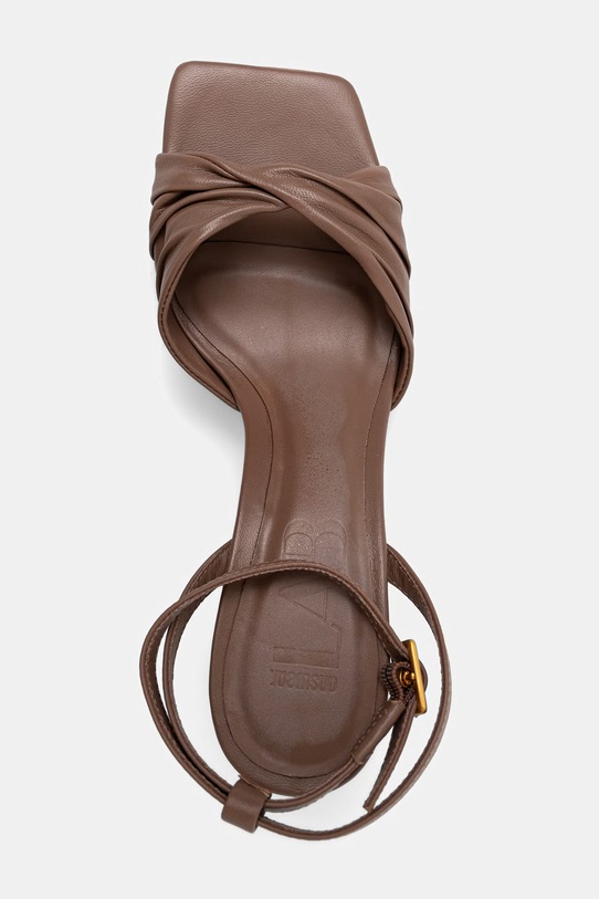 Answear.LAB sandały na szpilce skórzane WS26-OBD086 brązowy