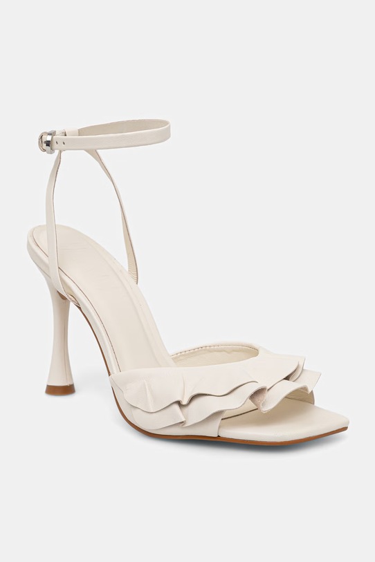 Obuwie Answear.LAB sandały na szpilce skórzane WS26-OBD087 beżowy