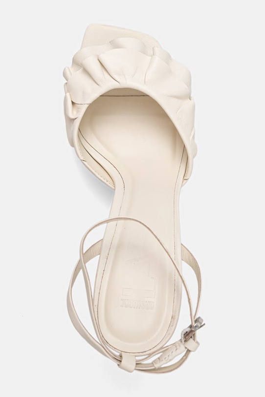 Answear.LAB sandały na szpilce skórzane WS26-OBD087 beżowy