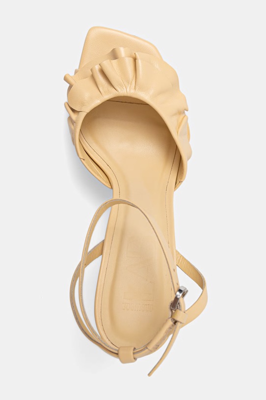 Answear.LAB sandały na szpilce skórzane WS26-OBD087 żółty