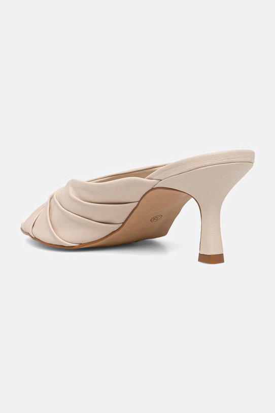 Answear.LAB klapki na szpilce damskie skórzane beżowy WS26-OBD088