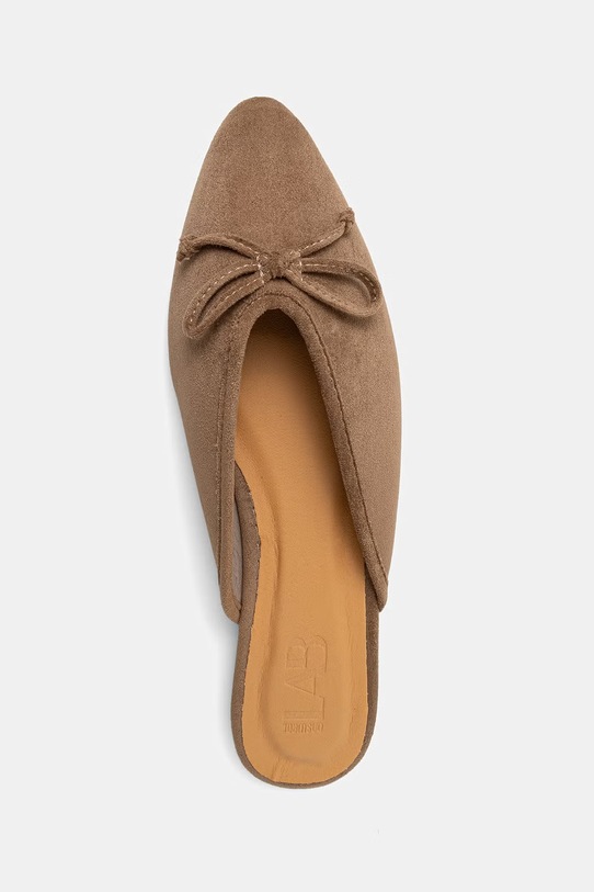 Answear.LAB klapki na płaskim obcasie damskie brązowy WS26-OBD091