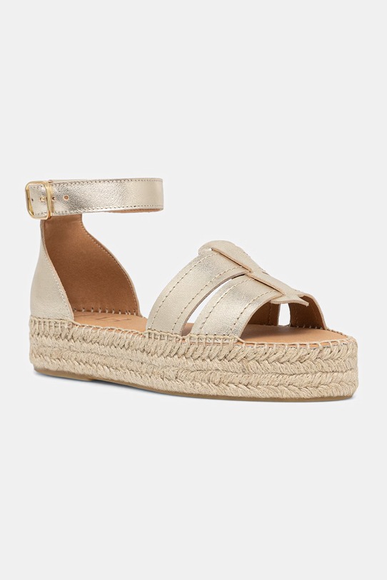 Answear.LAB sandały na platformie damskie skórzane WS26-OBD101 złoty WS26