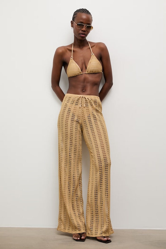 Answear.LAB Παντελόνι παραλίας γυναικείο καφέ WS26-OPD003