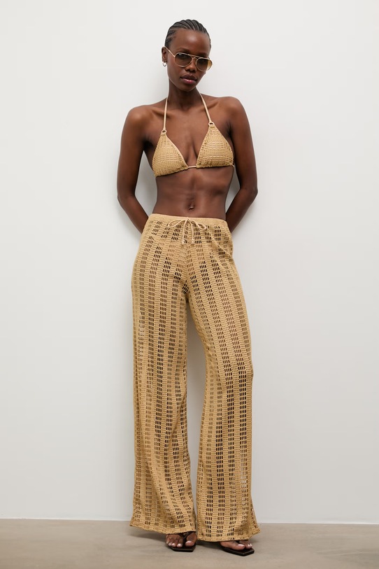 Answear.LAB pantaloni da spiaggia da donna marrone WS26-OPD003