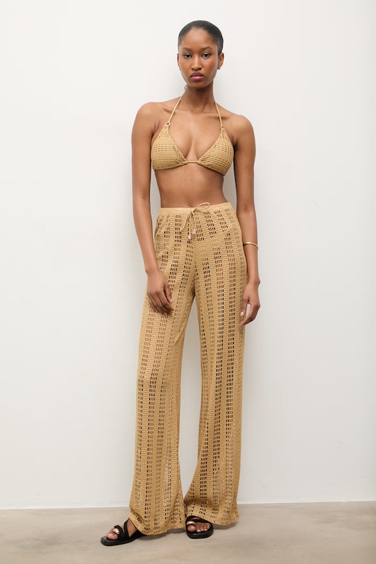 Plážové kalhoty Answear.LAB WS26-OPD003 hnědá WS26