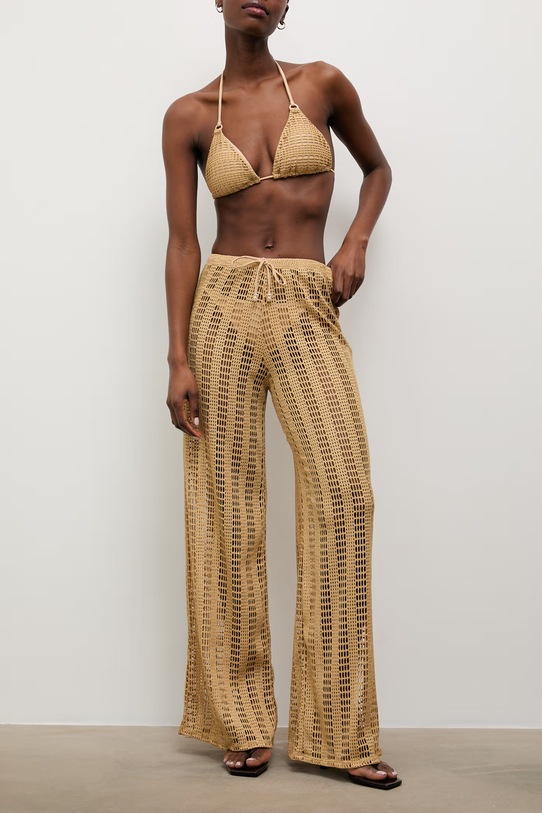 Answear.LAB pantaloni da spiaggia da donna WS26-OPD003 marrone WS26