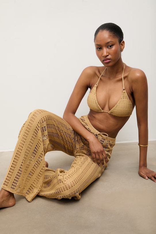 Plážové kalhoty Answear.LAB WS26-OPD003 hnědá