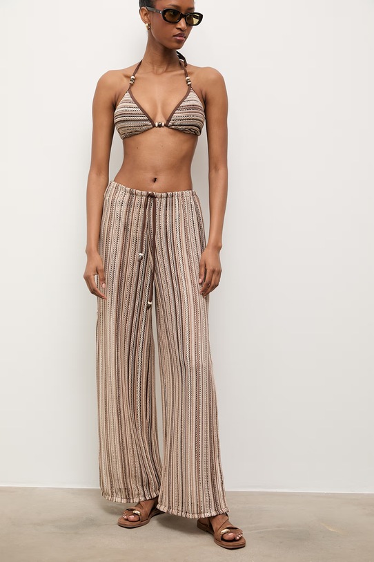 Answear.LAB spodnie plażowe damskie beżowy WS26-OPD004