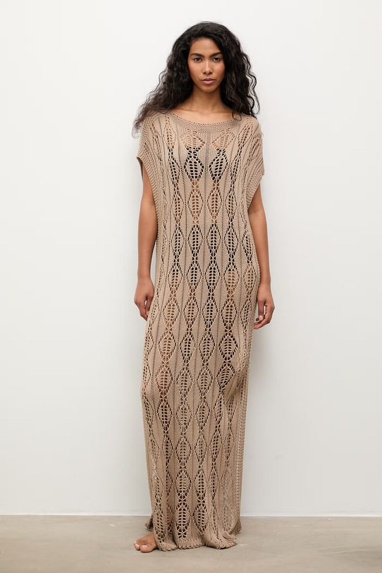 Answear.LAB sukienka plażowa damska 2510529 beżowy